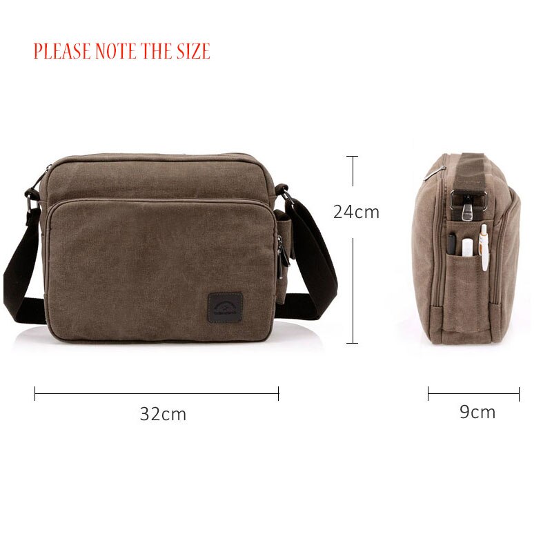 Heren canvas messenger bag vintage merk messenger schoudertas outdoor reistas unisex tas schoudertas klepzak tas