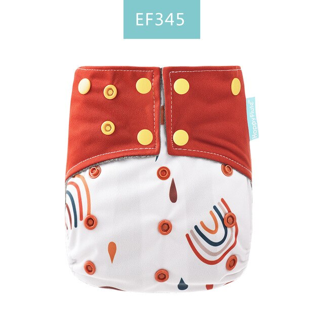 Happy Flute Organic Bamboo Cotton Night Use AIO Cloth Diaper Heavy Wetter Over Night Baby Diapers Fit 3-15kg Baby Two start: Smt022-ef345
