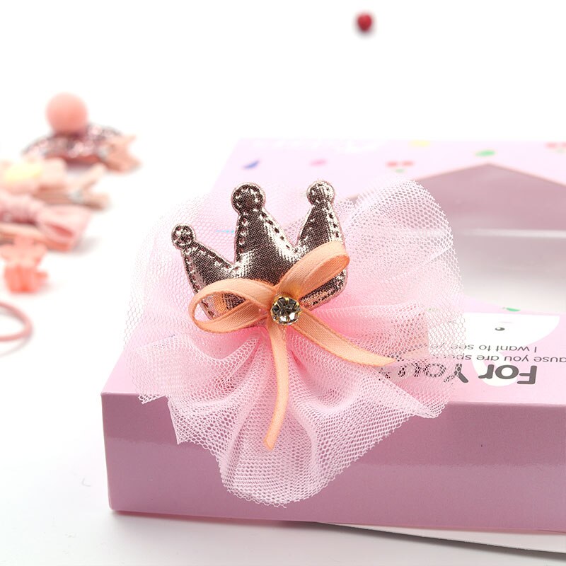 Kinderen haar clips 18 stuks set 7 kleur cute girl hoofdtooi vrouwelijke haaraccessoires baby haar ring rubberen ring touw