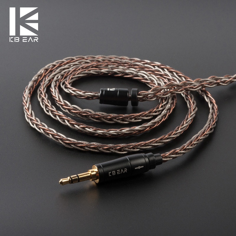 AK KBEAR-rhyme 8 Core Upgraded Copper-Silver Hybrid Earphone Cable 4.4/2.5/3.5mm Cable With MMCX/2Pin/QDC /TFZ