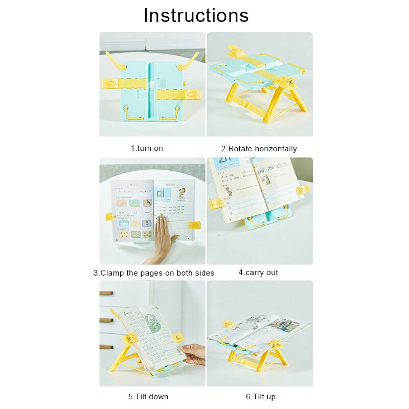 Verstelbare Boek Stand Hoogte En Hoek Verstelbare Boek Houder Met Pagina Paperclips Voor Grote Zware Leerboeken Muziek Boeken