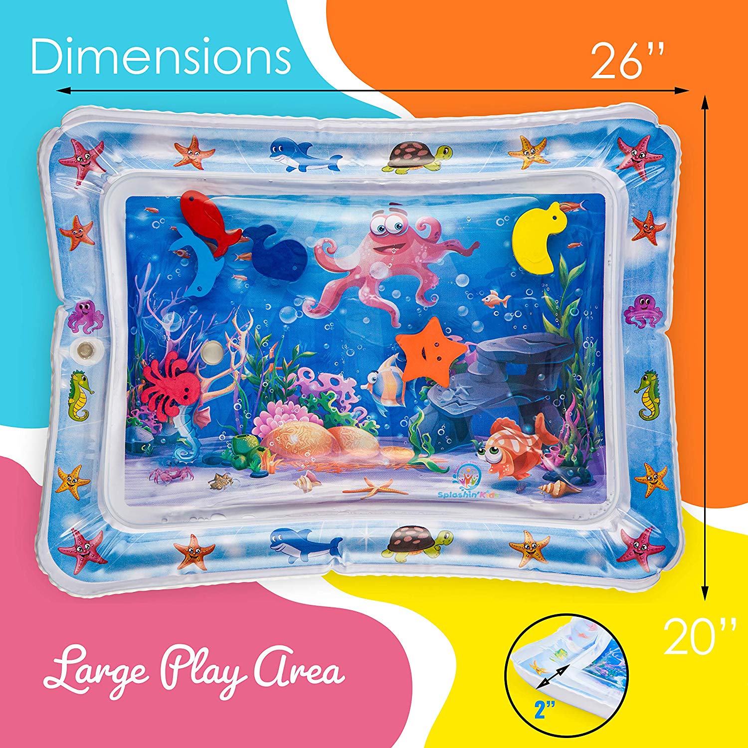 Coussin gonflable à double usage pour bébé, coussin d'eau gonflable pour bébé, coussin d'eau pour la prostate, jouet: D 66cm
