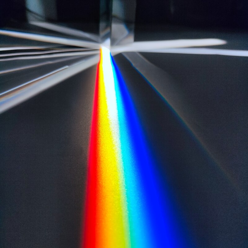 40*40*180mm Triangular Prism Rainbow Light Refraction Seven-color Sunlight Photography Student Optical Science Experiment Tools