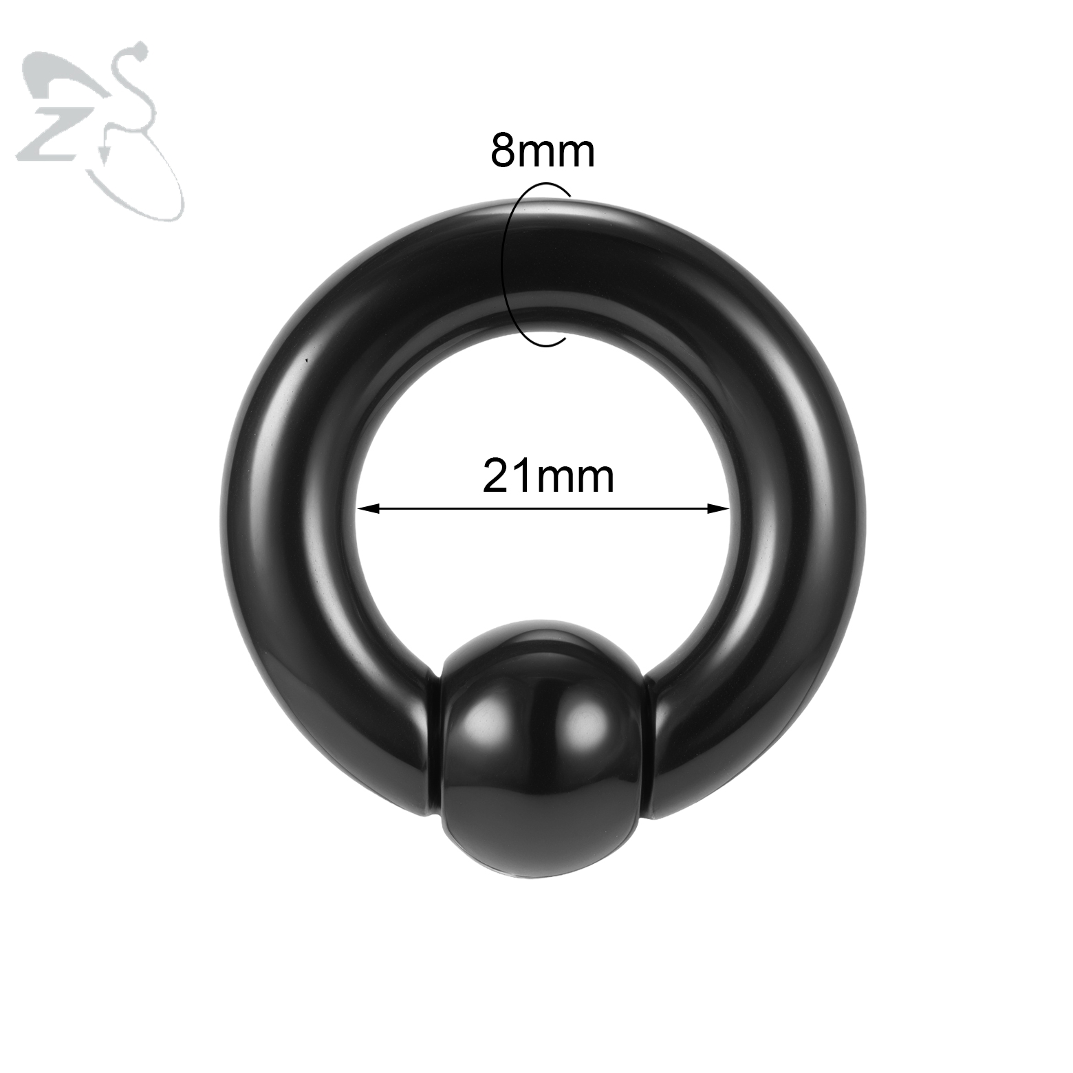 ZS 1PC Acrylic Hoop Septum Ring Black Color CBR/BCR Closure Ball Nose Ring Large Big Gauge Earrings 12G to 00G Daith Piercing: Black Gun Plated