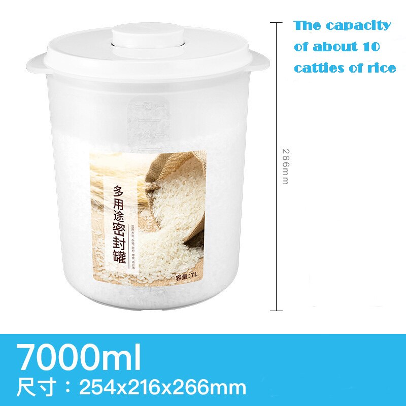 Airtight Food Storage Containers with One Key Press to Seal Lids Contains 3 Styles and 14 Sizes for Kitchen Pantry Organization: 7000MLRound shape