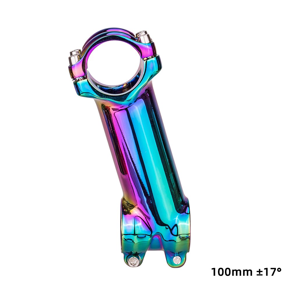 ZTTO Rainbow MTB Road Bike Oil Slick Stem 17 7 Degree 60 70 80 90mm High Strength Lightweight Fit 31.8mm Handlebar XC AM: 17degree 100 rainbow