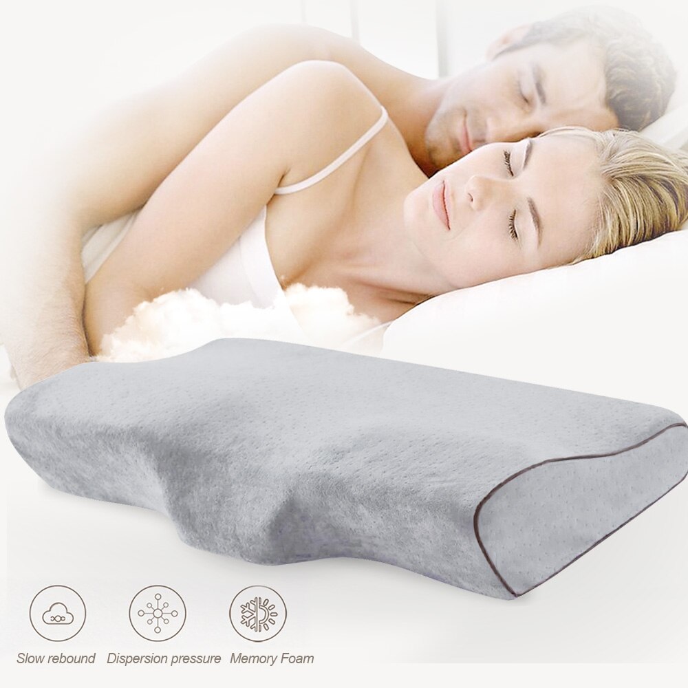 Memory Foam Beddengoed Kussen Vlinder Vormige Ontspannen Nek Bescherming Orthopedische Trage Rebound Cervicale Voor Gezondheidszorg 50x30cm: New Grey 50x30cm