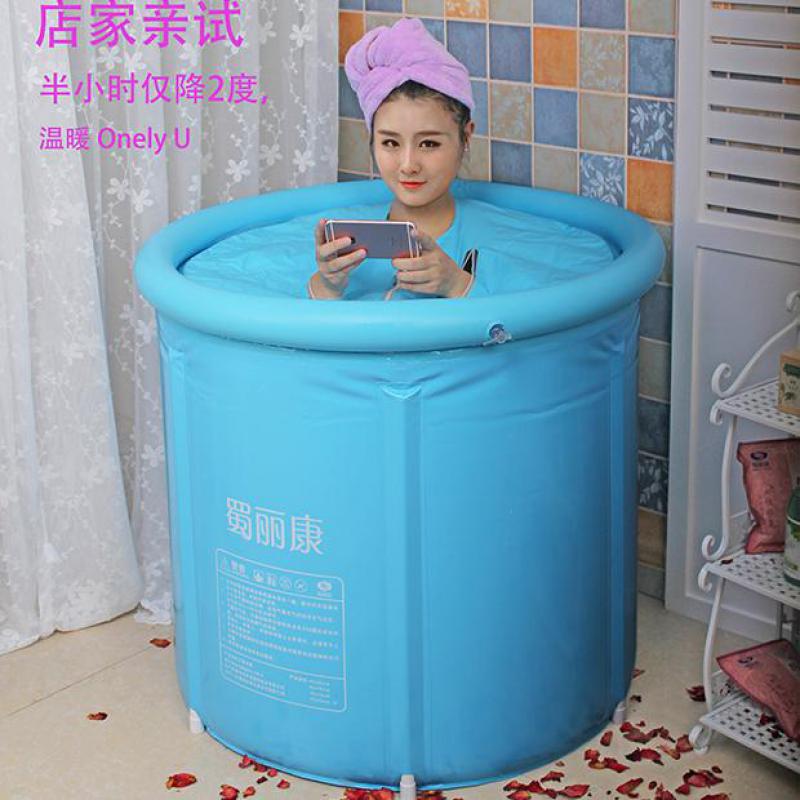 Tonneau de bain gonflable repliable pour adulte, baril de bain épais pour tout le corps, en plastique