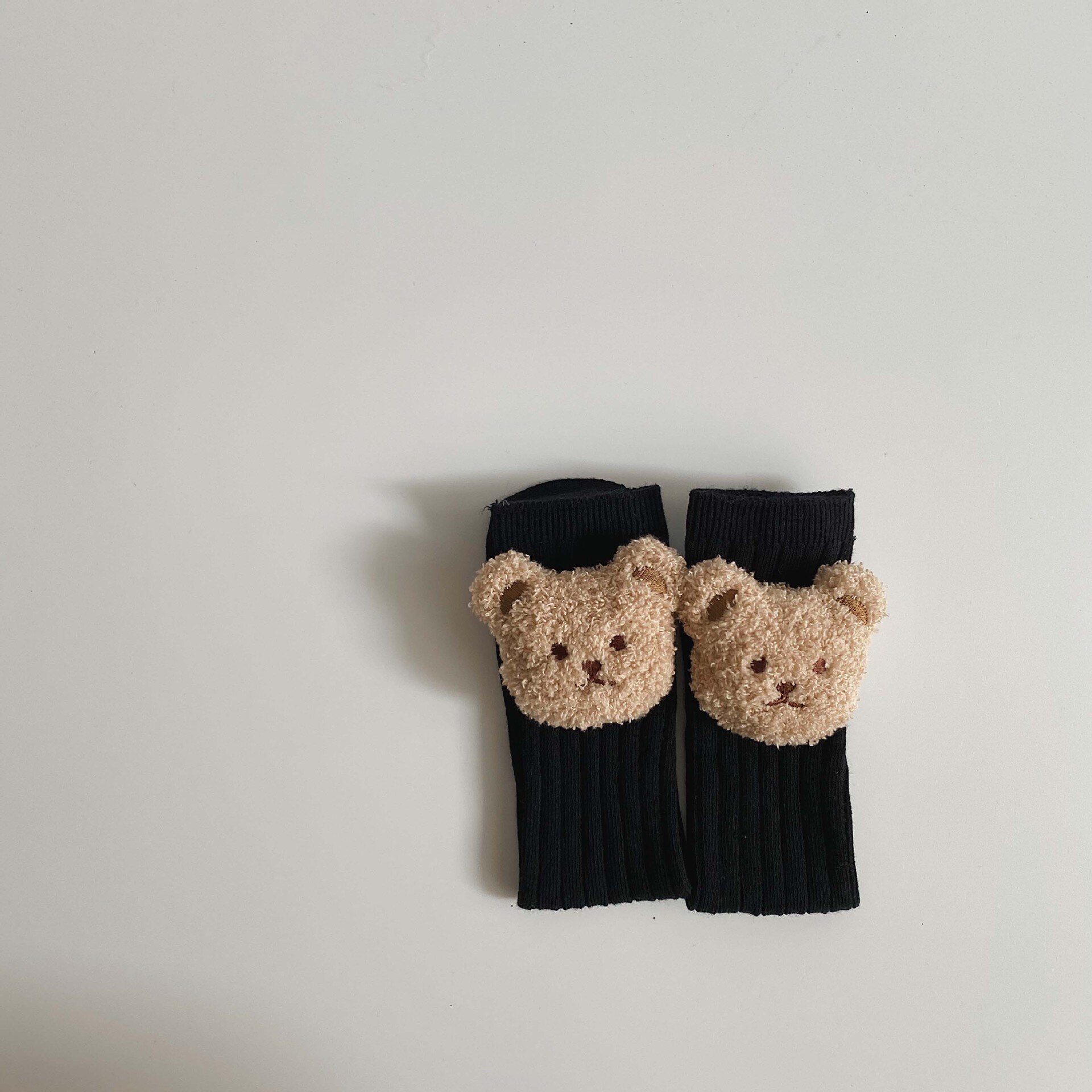 Baby Socks Kids Toddler Boys Knee High Long Soft Cotton Cute Bear Children Socks Baby Girl Socks 0 To 3 Years Spring Clothes: black