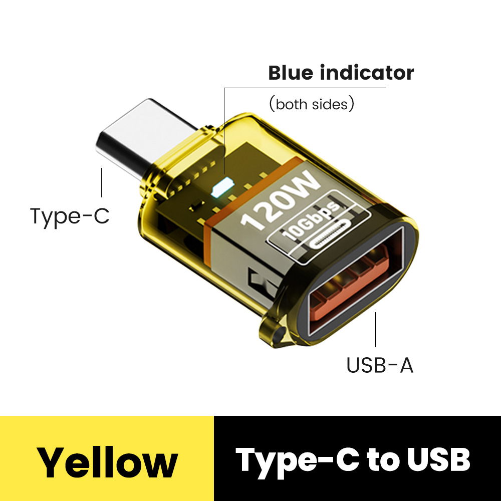 adapter USB C OTG 120W Typ C robić USB przenosić Danych Ładowanie adapter 10Gbps USB Żeńnarty robić Typu C Męnarty Złącze dla IPhone 16 15: czarny