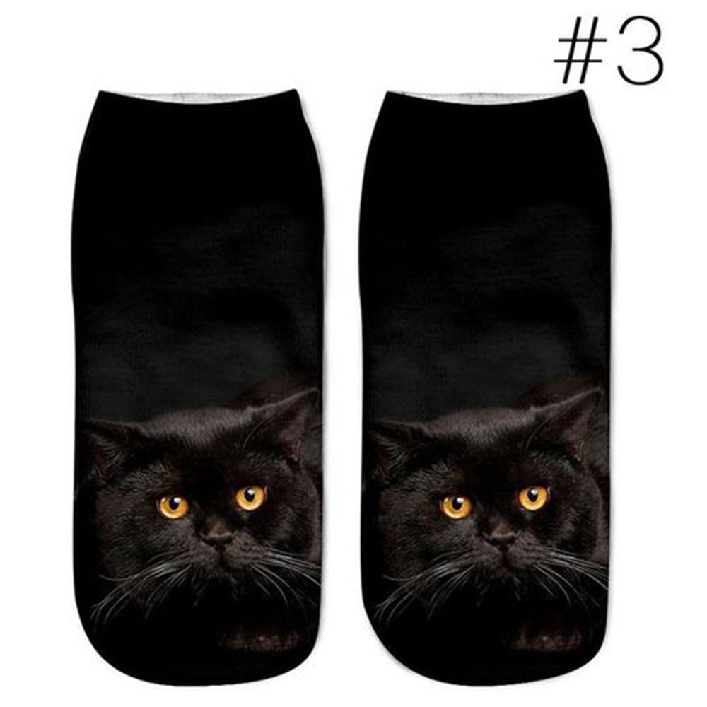 1 Paar Womens Cotton Low Cut Ankle Sokken Catoon 3D Dieren Gedrukt Mode Sokken Korte Sokjes Fancinating enkel