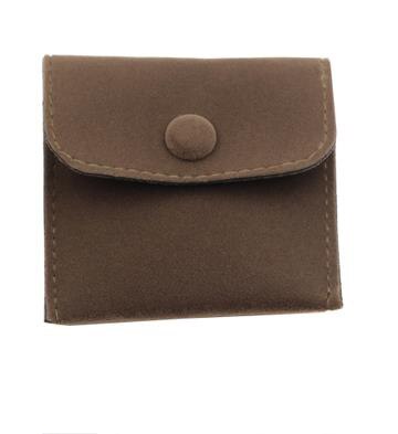 Umschlag samt Schmuck Tasche mit Snap Lagerung Tragbare Weiche Lint Samt Flanell Armband Halskette Tasche: coffee / 8x8cm