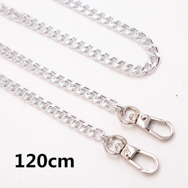 Correa de cadena de Metal para bolso de 40-160cm, accesorios de cadena de alunimium para bolso, piezas para mochilas, accesorios de repuesto DIY: 120cm silver