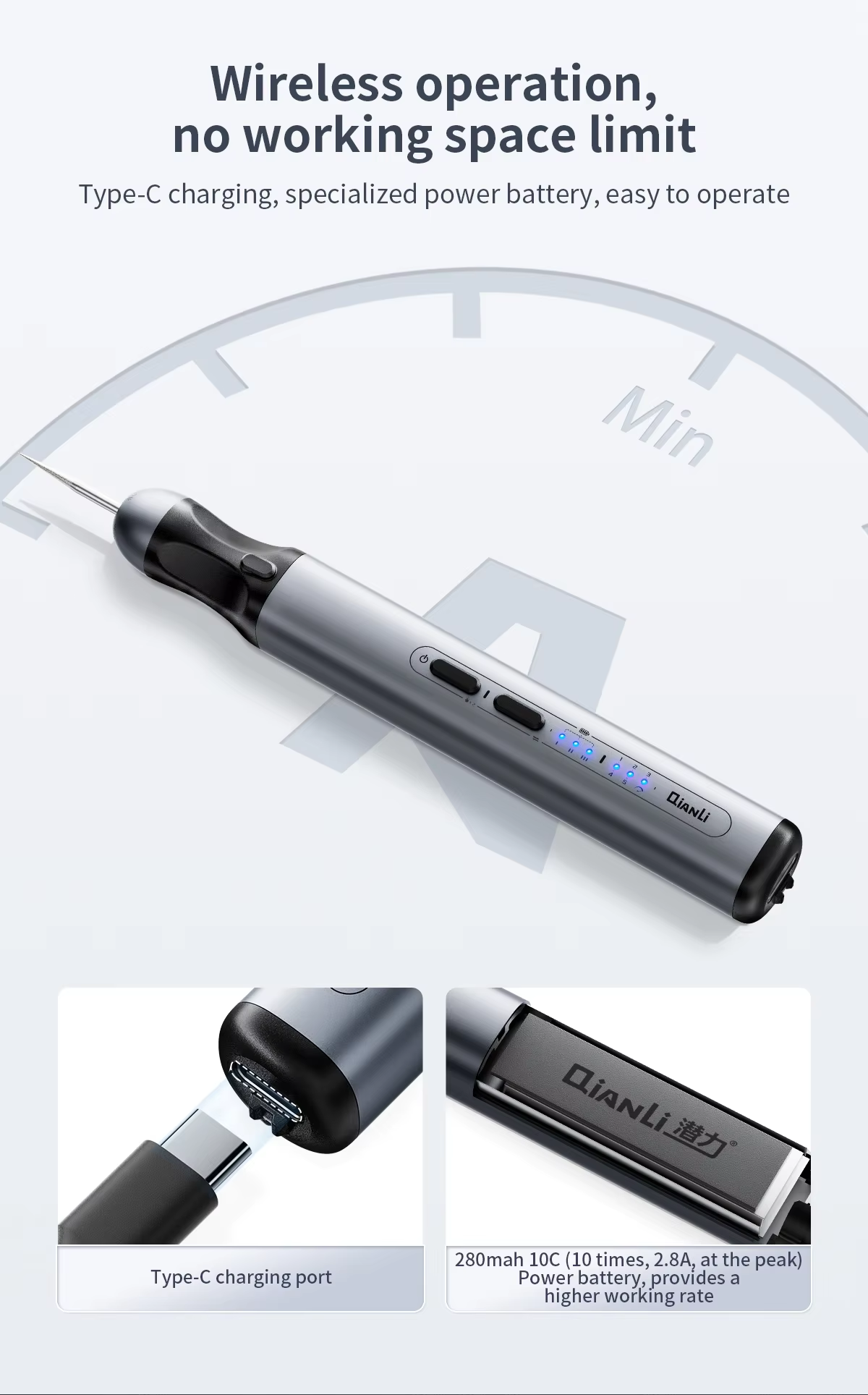 MaAnt D1 Qianli Elektrische Schleifmaschine Akku-Schleifmaschine Schnitzen Gravieren Schneiden Stift Trimmen Polieren Micro Bohren Werkzeug