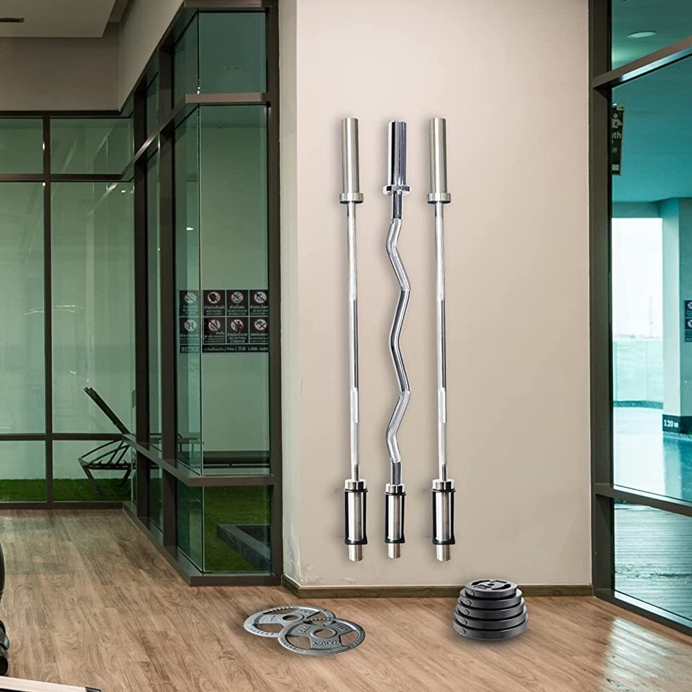 Soporte de pared para Mancuernas, estante de almacenamiento de barra de pesas de acero resistente para gimnasio en casa, accesorios de ahorro de espacio