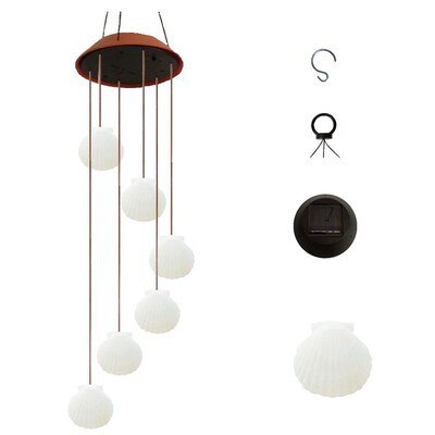 14 Style Solar Wood Squirrel Unicorn Star Wind Chime Color Changing Solar LED String Lights Outdoor Mobile Hanging Patio Light: Shell