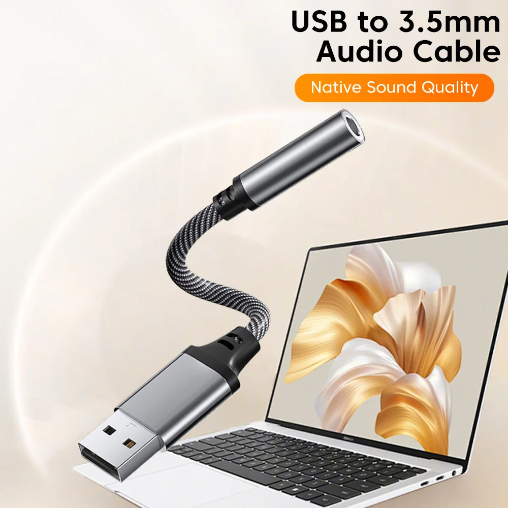 Usb Naar 3.5Mm Jack Audio Adapter Usb A Naar 3.5Mm Audio Kabel Usb Naar Audio Jack Adapter Koptelefoon Converter Voor Pc Laptop