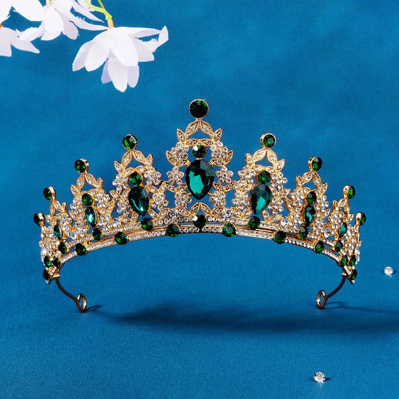 Mode Zwart Kristal Haar Kroon Voor Vrouwen Prom Gouden Kleur Tiara 'S En Kronen Haaraccessoires Bruids Haar Sieraden