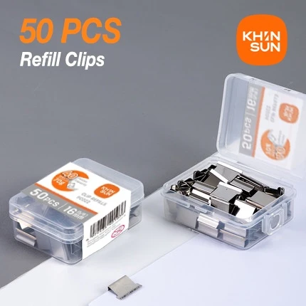 KHINSUN Paper Clipper Staplers Push Clamp File Documents Binding Tool Stapling Machine Paper Clips With Refills Office Supplies: Red