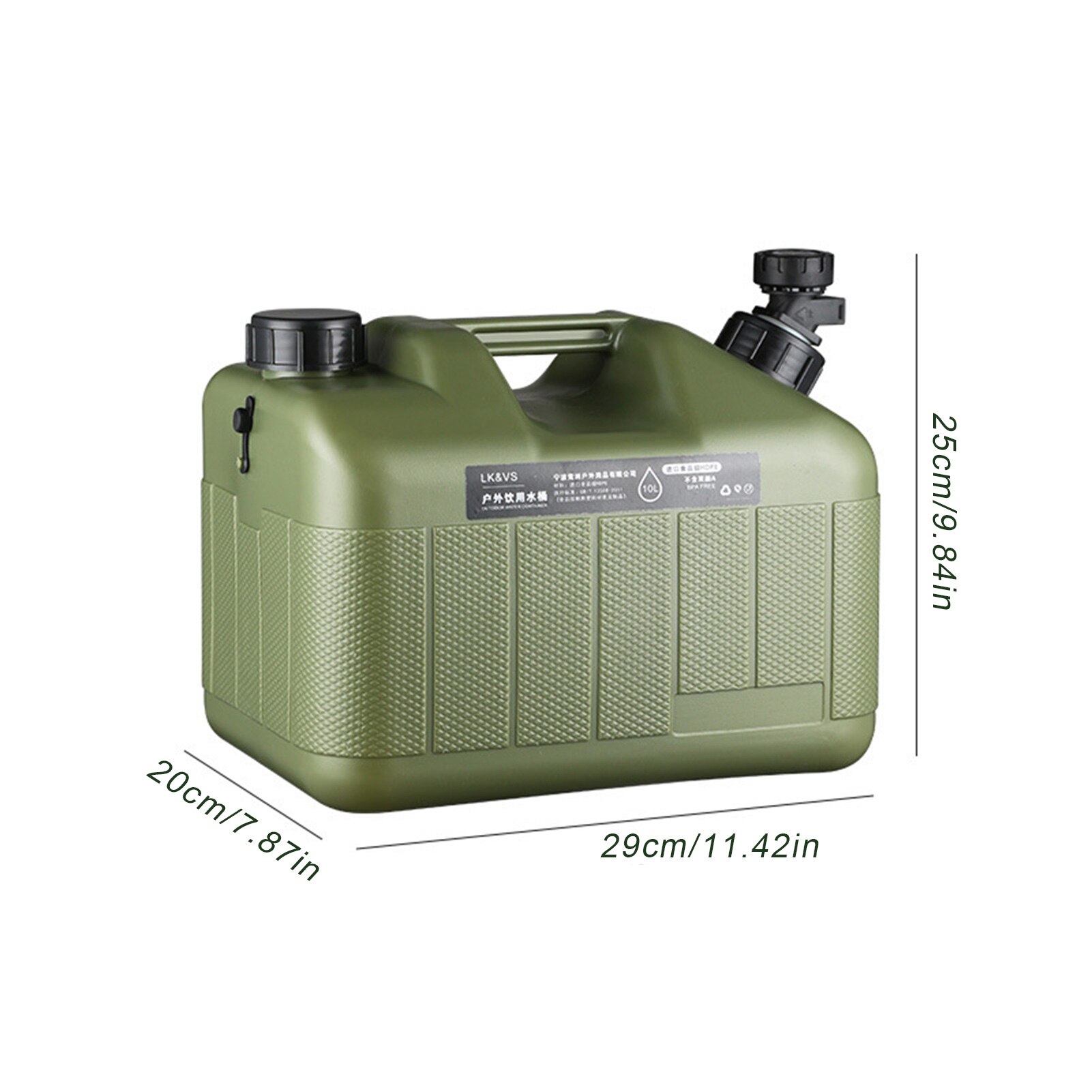 10L Outdoor Hiking Camp Water Bucket Portable Car Driving Water Tank Container Large-caliber Camping Water Canister With Faucet