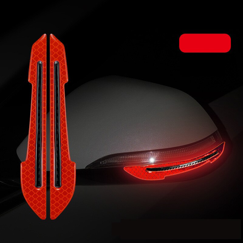 Espelho retrovisor do carro adesivos reflexivos para smart forfour fortwo forjeremy city coupe roadster: Vermelho