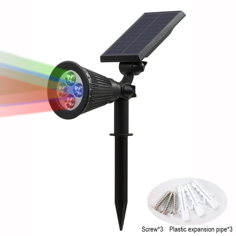 T-SUNRISE Solar Lamp Waterdicht IP65 Outdoor Tuin Gazon Lamp Landschap Wandlampen 4LED/7LED Diverse Kleuren Zonne-verlichting: RGB