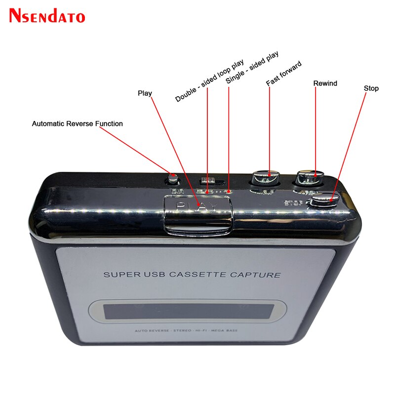 Usb Cassette Speler Tape Naar MP3 Converter Capture Adapter Audio Music Player Tape Usb Cassette Recorder & Player