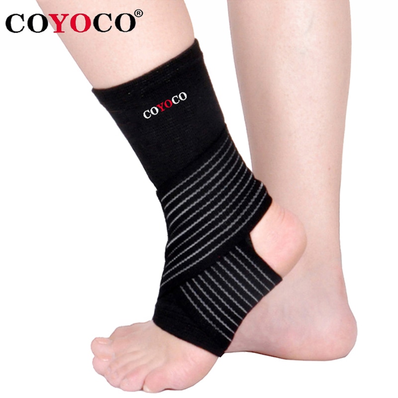 1 Pcs Bandage Ankle Brace Support Protect COYOCO Brand Pressurizable Foot Anti Sprain Bicycle Ankle Guard Warm Nursing Black