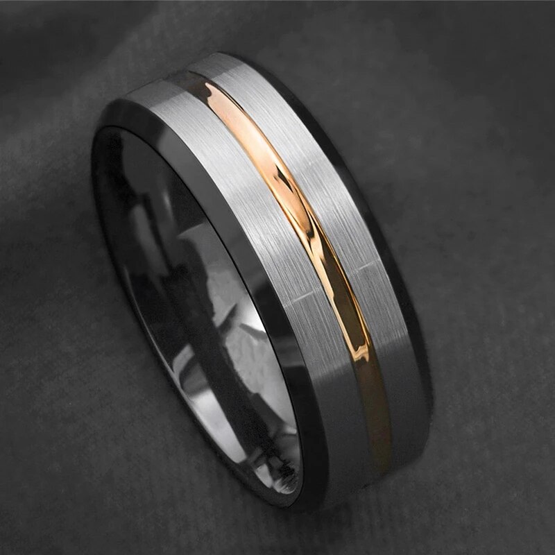 8mm klasyczne męskie pierścionki Charms biżuteria Unisex obrączki ślub zaręczyny rocznica świąteczne akcesoria do prezentów