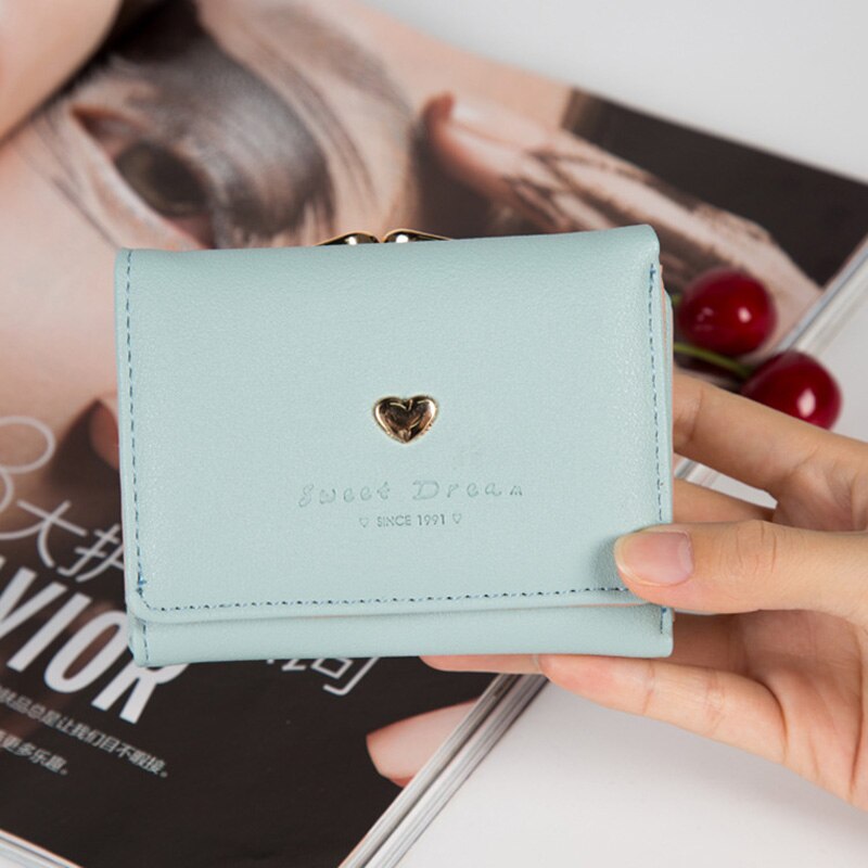 Mara's dream dames portemonnee letterpatroon hart dames korte portemonnee kaarthouder dames portemonnee munt portemonnee bankpashouder: B blauw