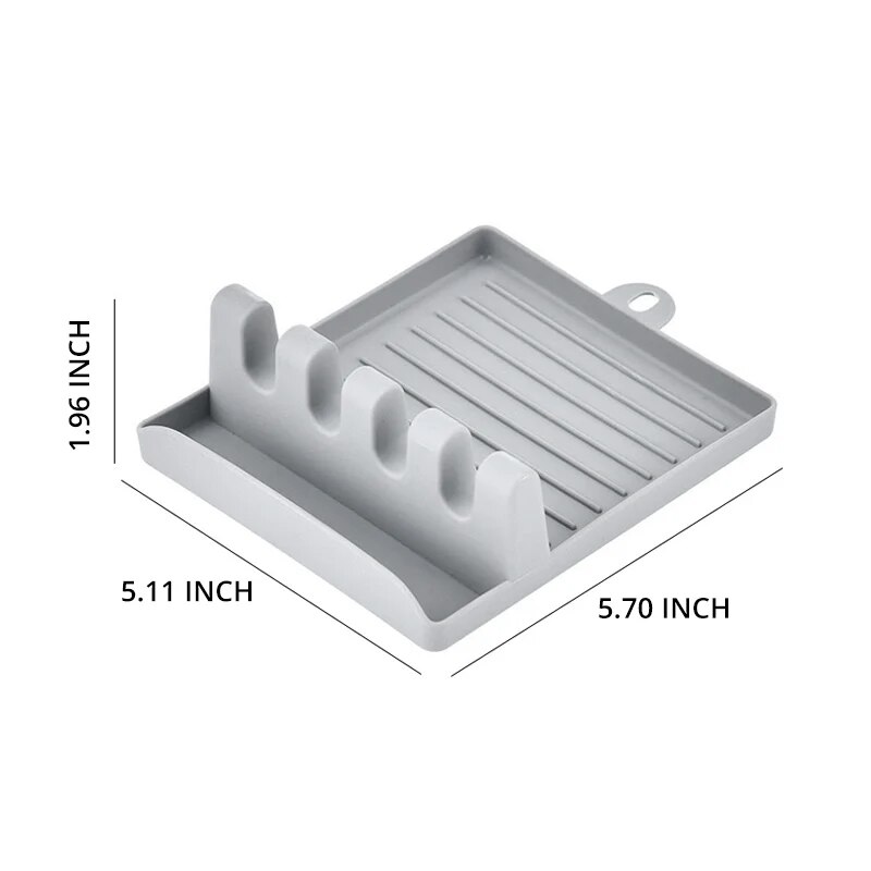 1Pc Keuken Spatel Rek Pot Deksel Rek Planken Aanrecht Schop Lepel Plank Soep Pad Zet Soep Lepel Eetstokjes Houder: Light Grey