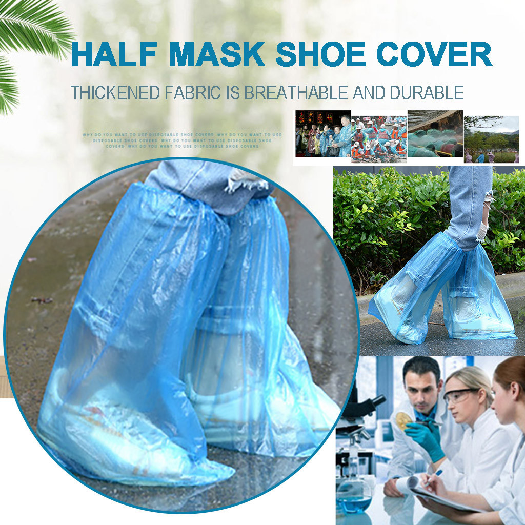 20pcs Shoe Covers Disposable Plastic Thick Outdoor Waterproof Carpet Cleaning Shoe Cover Waterproof Rain Shoe Boot Covers #38