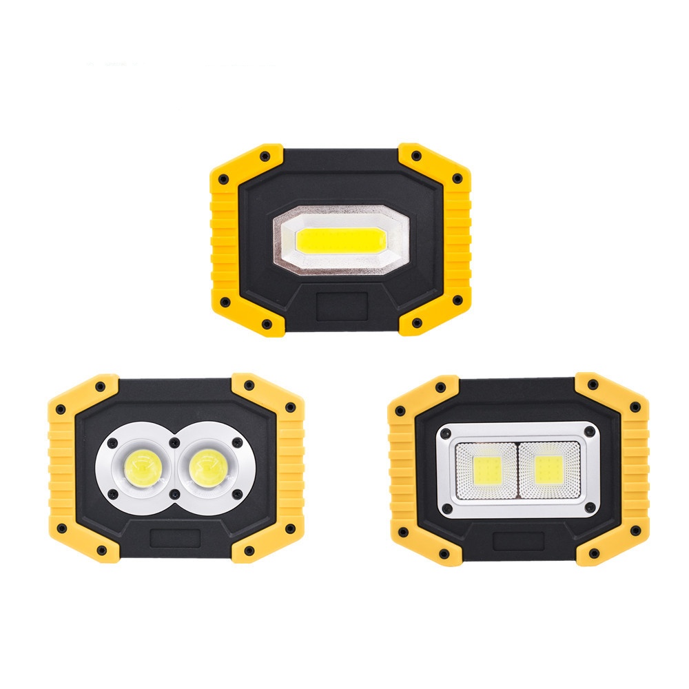 Foco LED COB portátil de 100W, Lámpara de trabajo ultra brillante, recargable por USB al aire libre para acampar, lámpara de emergencia 18650
