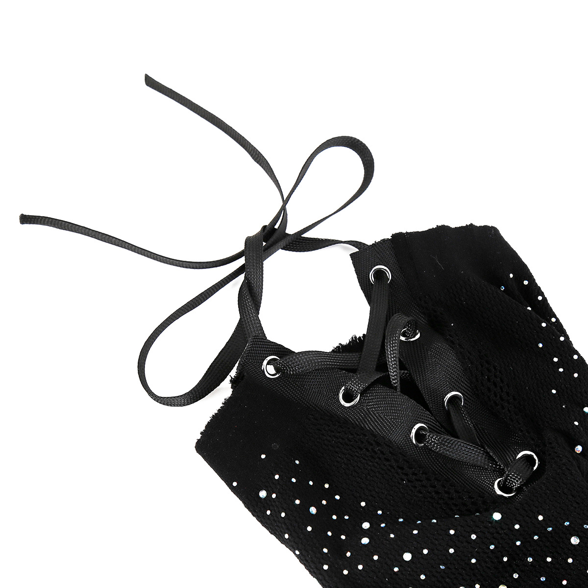 Svart spets unisex sexig huvudmask blingfärgad diamant ansiktsskydd för cosplay festbal prestanda mask huvudbonad