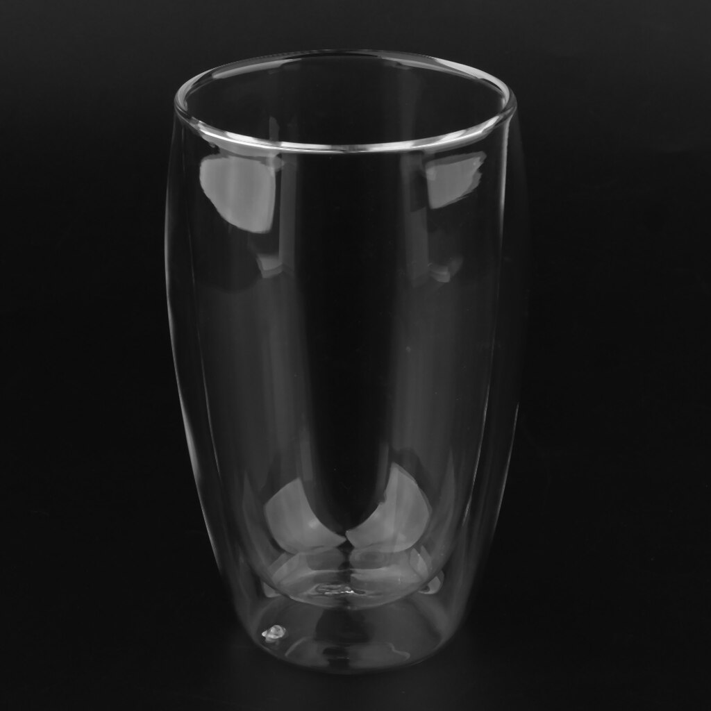 Dobbeltvægget lag varmeisoleret glas robust klart vandglas kaffekrus gennemsigtig varmebestandighed