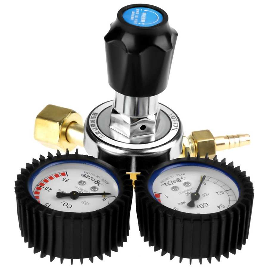 CO2 Gas Bottle Regulator Carbon Dioxide Welding Pressure Reducer Dual Gauge Zinc Alloy Measuring Instrument for Gas Welding