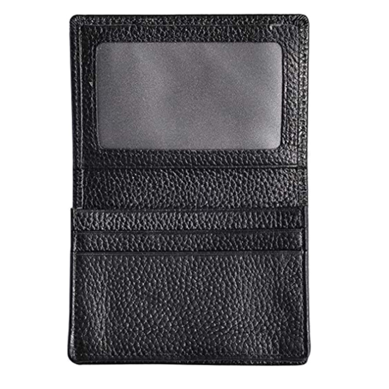 Porte-carte d'affaires en cuir porte-cartes de visite portefeuille de carte de crédit avec blocage de fenêtre d'identité: Default Title