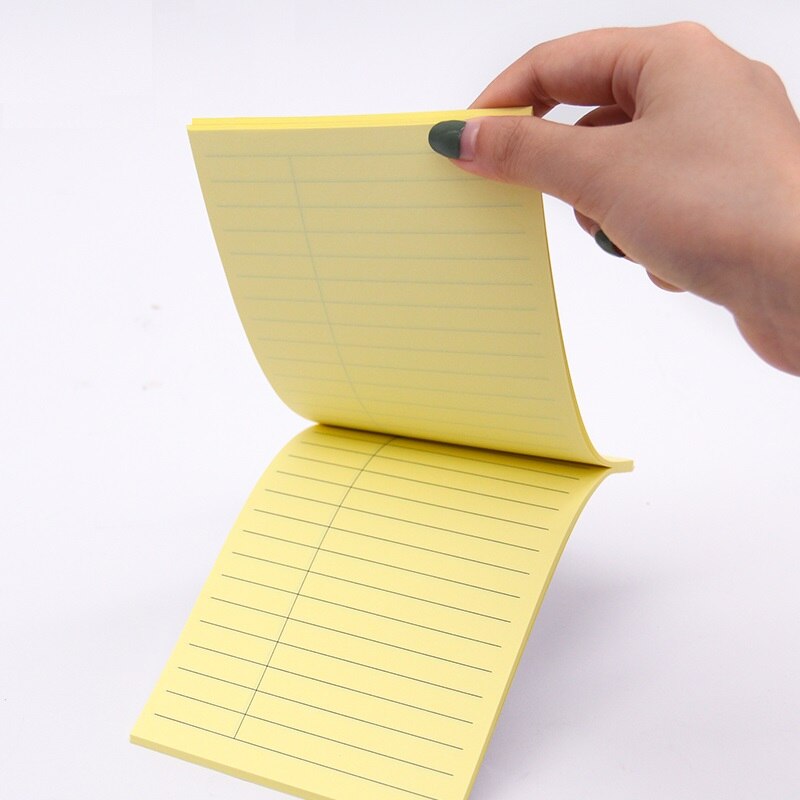 2 Sizes 76x76mm 102x152mm Sticky Note Paper With Black Lines 40/100Sheets Meeting Job School Homework Record Note Deli 21526