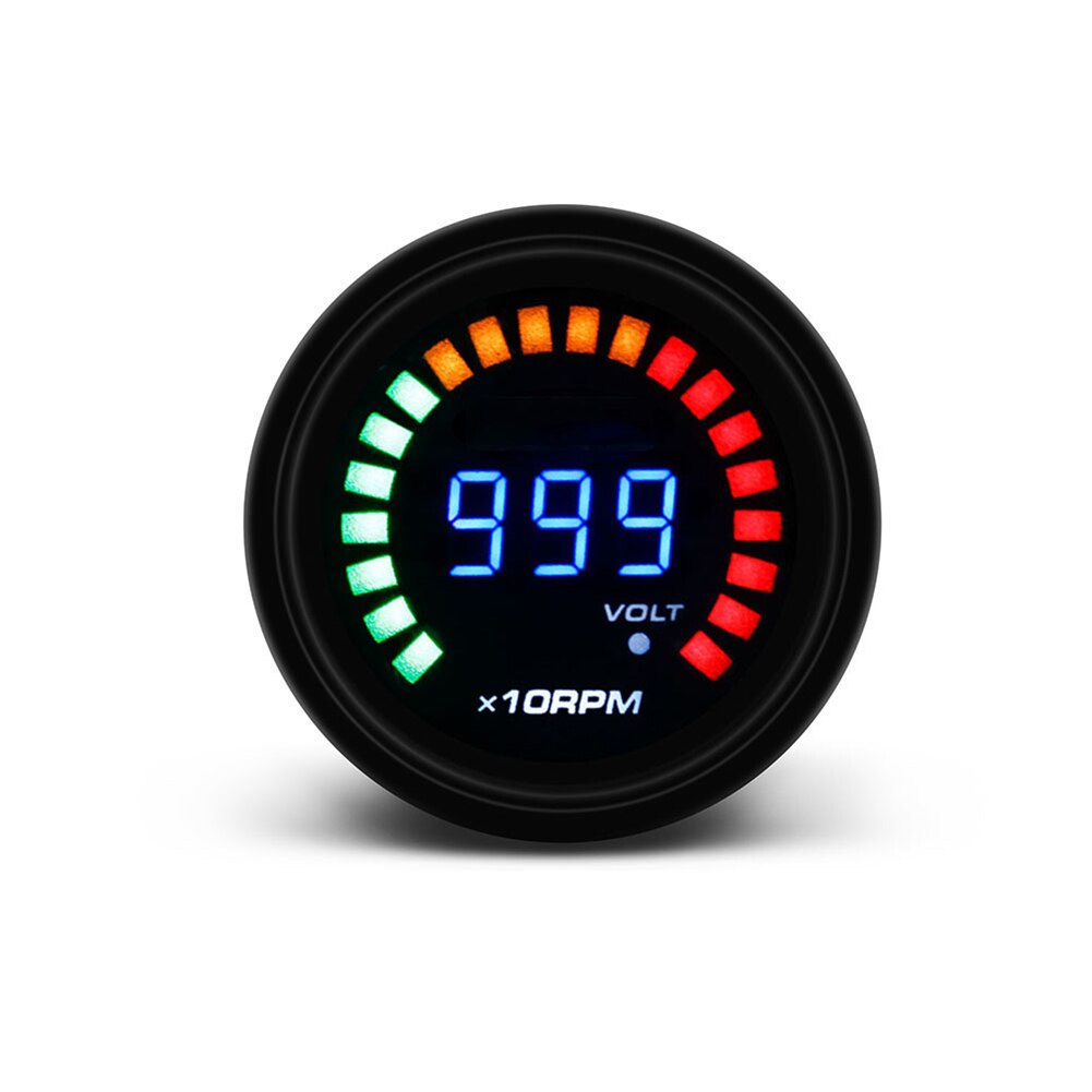 Racing Speed Gauge Tachometer Meter LED Scale Digital Display Car Modification 0-10000 RPM 12V Universal X66: Default Title