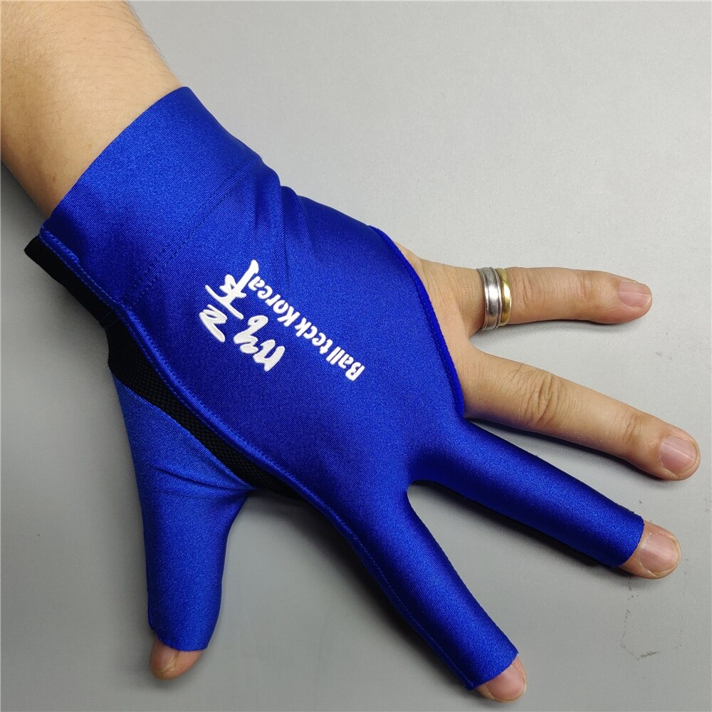 Biljart Handschoen Linkerhand Medium Ballteck Korea Carambole Handschoen 3 Vingers Professionele Zwembad Handschoen Biljart Accessoires: Left Hand (Blue)