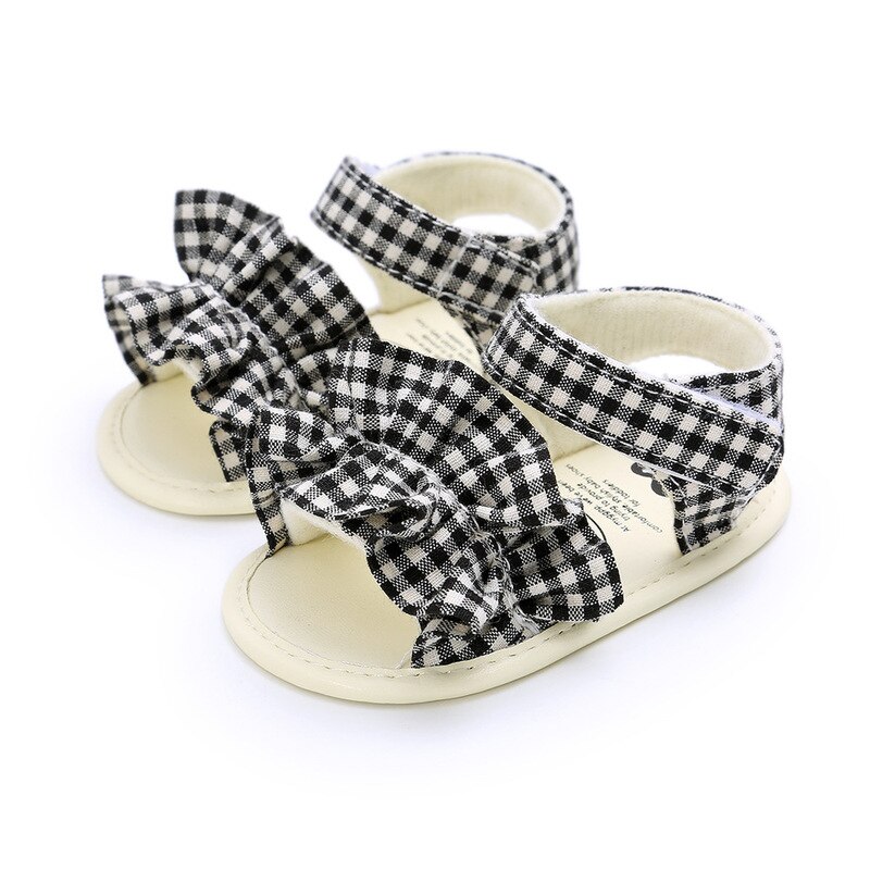 Spädbarn bebis flicka sandaler prinsessa prickiga plattor mjuka halkskyddade bomullssula sommar spjälsäng toddler sandaler  fd02897145