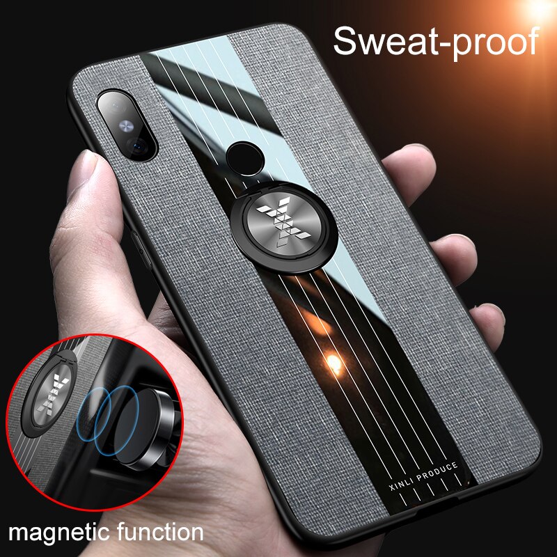 For Xiaomi Redmi Note 5 Pro Case Matte Cloth Glossy Cover For Xiomi Xiaomi Redmi 5 Plus Shockproof Phone Case with Ring Holder