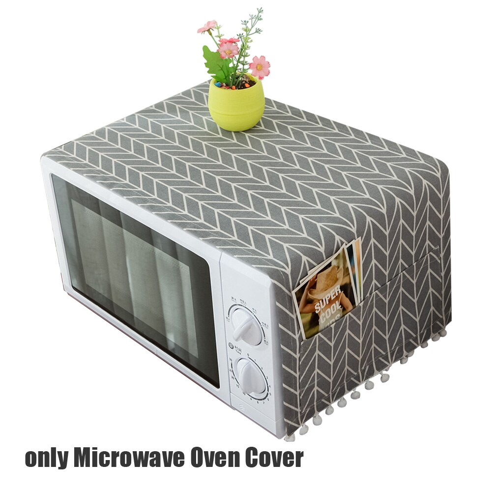 30x90cm Stampa Antipolvere con Tasche Laterali Complementi Arredo Casa Forno A Microonde Accessori di Copertura Universale Elettrodomestico Da Cucina di Cotone di Tela