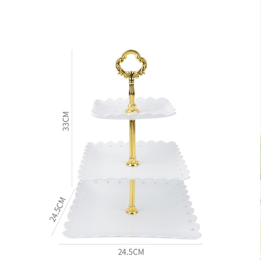 3 Tier Plastic Cake Stand Afternoon Tea Wedding Plates Party Tableware Bakeware Cake Shop Tray Cake Rack Buffet Display Rack