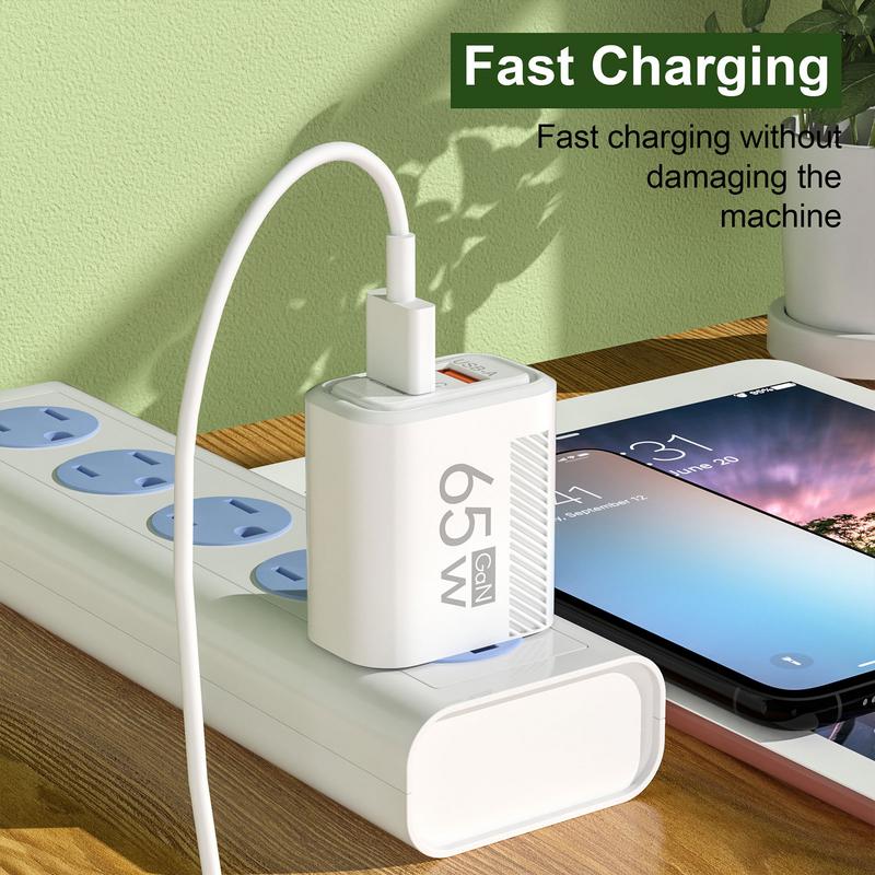 Snelladerblok 65w snellader usb-c oplader kubus telefoons dubbele poort snellaadadapter kubus