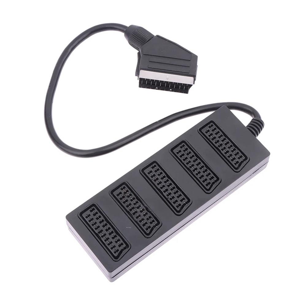 21Pin Scart 5-weg splitter 21p Scart Male naar 5 Female Adapter Connector 5 Road Scart Eén verdeel in vijf kabellijn