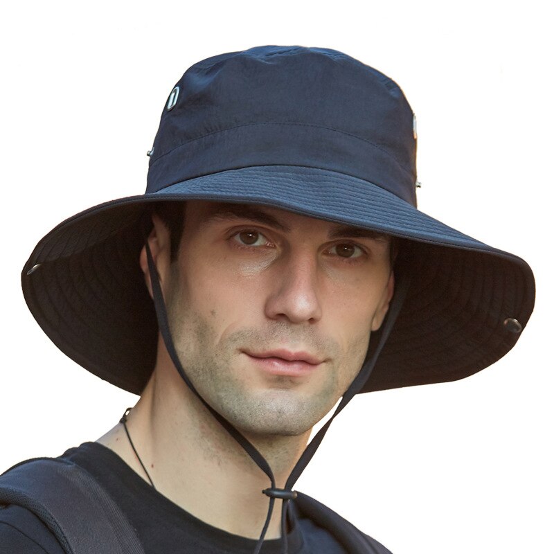 gorras hombre sombrero hombre Respirables de los hombres del verano sol sombrero gorro de pesca al exterior de protección de color sólido sombrero de pescador grandes aleros de viaje de Playa de las mujeres tapas