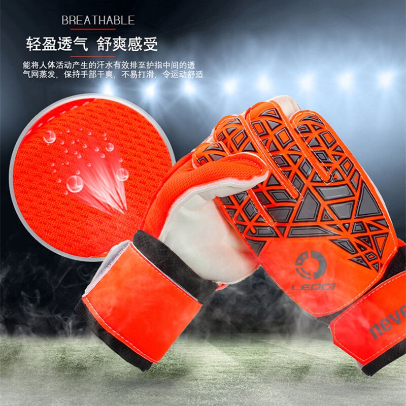 Goalkeeper Gloves with Fingersave Protection Rods Soccer Thick Latex Anti-slip Football Goalie Gloves