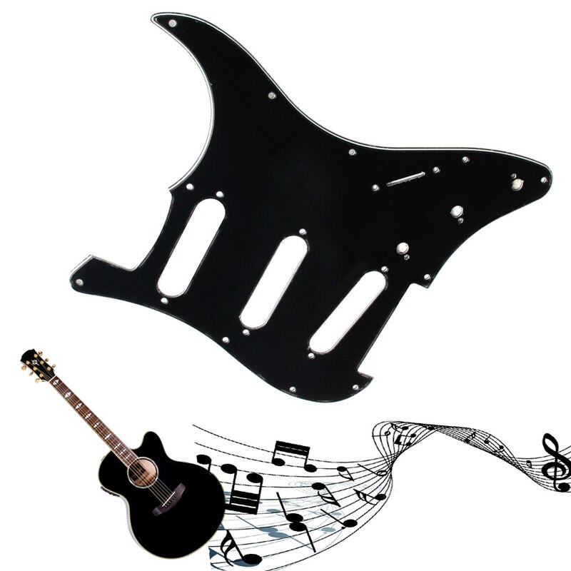 3- lags elektrisk guitar pickguard sort ridseplade til strat stratocaster