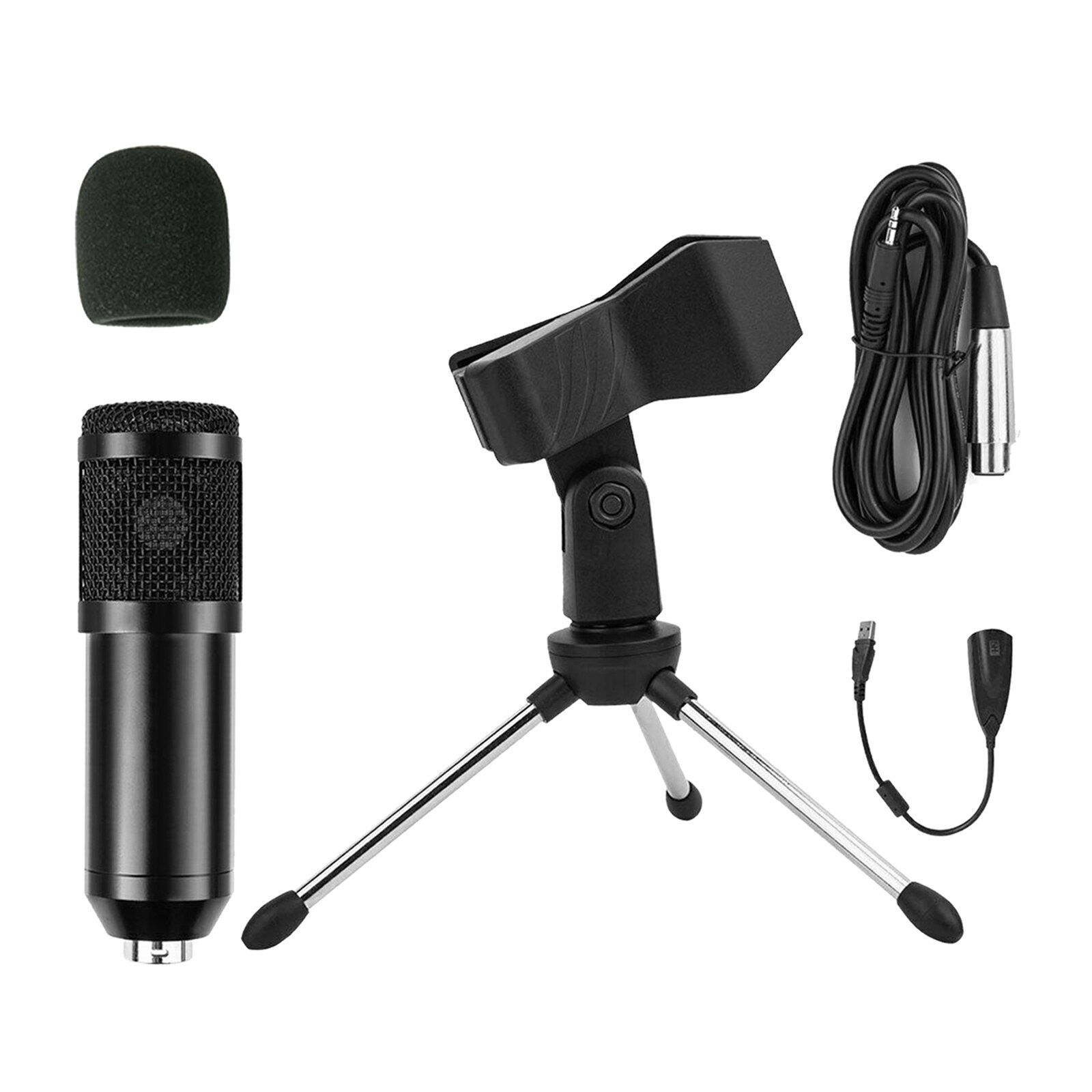 1 Set Condenser Microphone Kit Computer Cardioid Mic with Tripod for Podcast